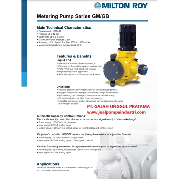 Dosing Pump LMI Milton Roy GM0010 PRAMNN