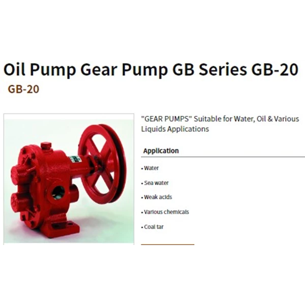 Gear Pump Koshin Oil Pump GB Series GB-20