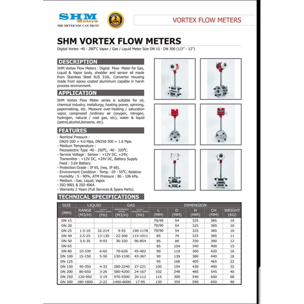Price of SHM Vortex Flowmeter - Sell SHM Vortex Flowmeter